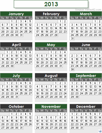 2013-calendar-green-gray-color-backgrounds