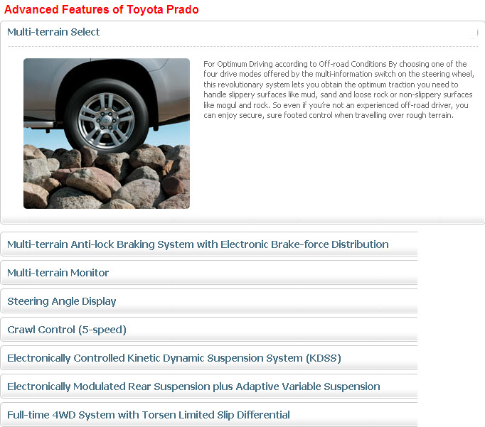Advance-features of toyota prado2013