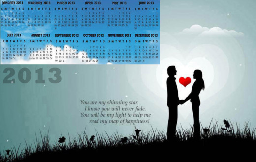 2013-calendar most romantic couple background desktop pc wallpaper