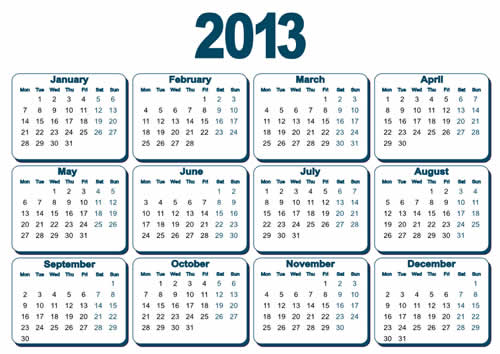 Calendar-2013free download wallpaper
