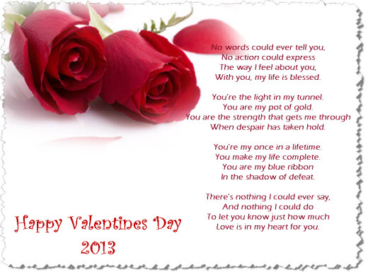 Happy Valentine day 2013 Romantic poem picture