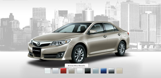Toyota-Camry-2013 available colors in markets