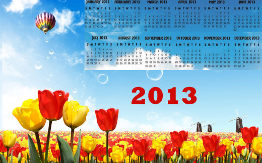 amazing calendar 2013 high defination widescreen wallpaper