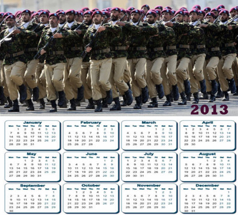 latest 2013 Calendar Pakistan Army SSG Commando HD widescreen wallpaper