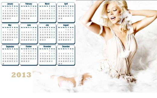 most-beautiful 2013 Calendar Hollywood Female HD widescreen desktop PC