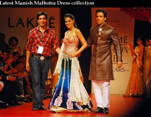 India Top Fashion designer Manish Malhotra beautiful female dress Collection picture 2013 2014