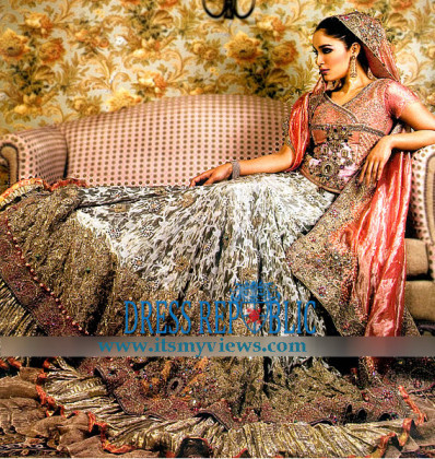 latest Pakistani indian fashion designer bridal lehenga 2013